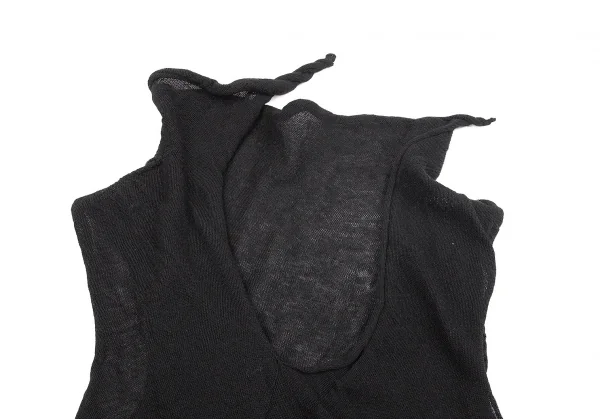 イッセイミヤケミーISSEY MIYAKE me 変形ニットワンピース 黒M位 (K-71157)