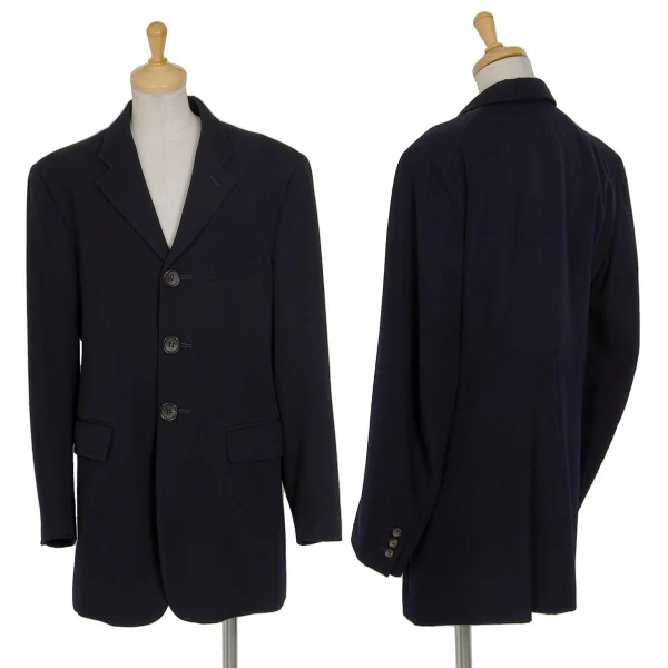 コムデギャルソンCOMME des GARCONSウールカルゼロングジャケット 紺M K-71263_001
