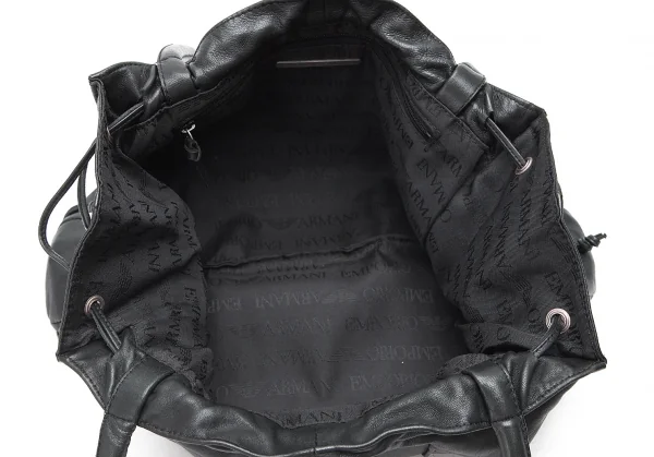 エンポリオアルマーニEMPORIO ARMANI レザーダーツデザインバッグ 黒 K-71273_013