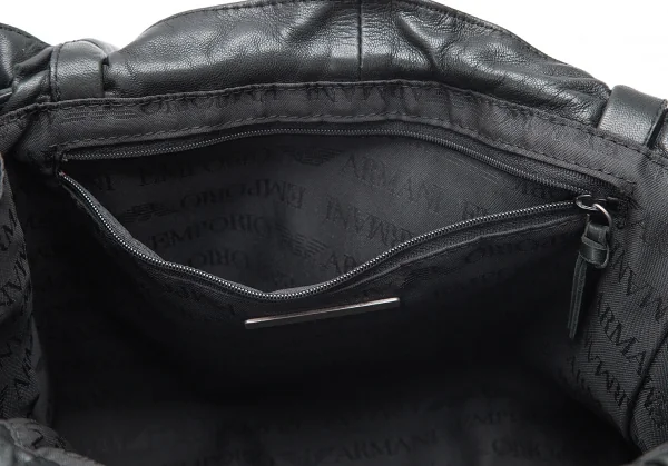エンポリオアルマーニEMPORIO ARMANI レザーダーツデザインバッグ 黒 K-71273_014