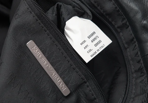 エンポリオアルマーニEMPORIO ARMANI レザーダーツデザインバッグ 黒 K-71273_015