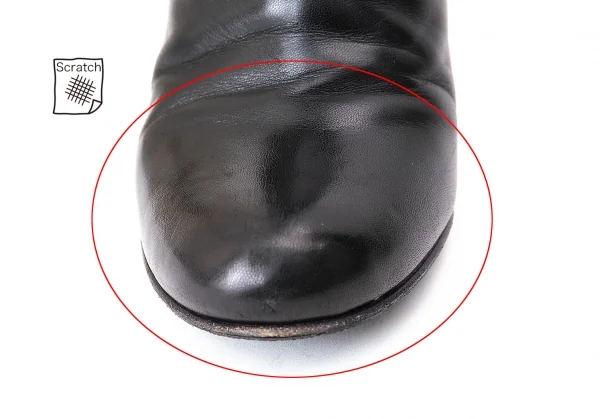 プラダPRADA スムースレザーチャンキーヒールロングブーツ 黒38.5（24.5位） K-71282_009