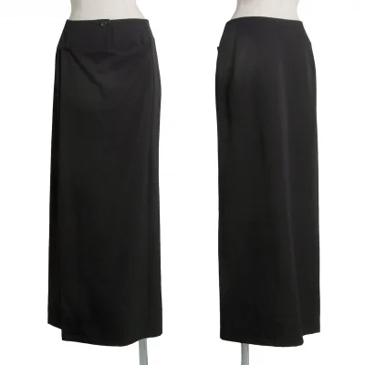 ヨウジヤマモト ファムYohji Yamamoto FEMME ウールフロントフラップデザインスカート