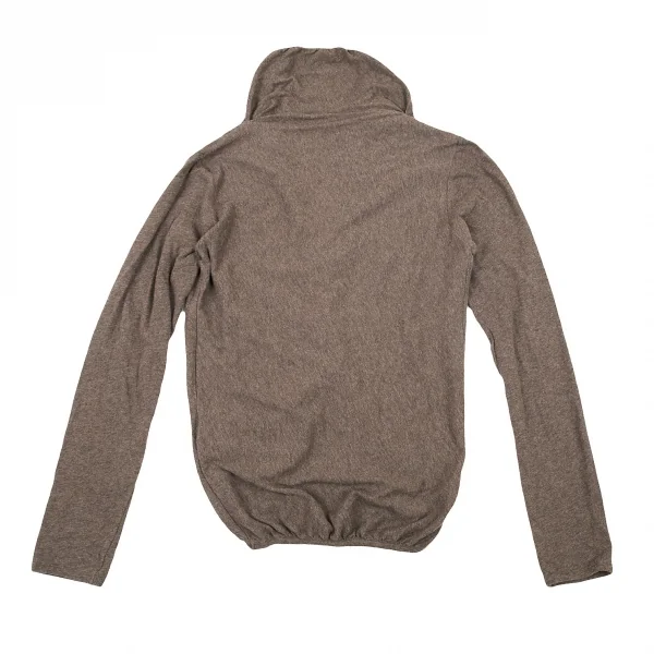 ワイズY's コットンスナップボタンパイピングカーディガン 杢モカ2 K-71508_010