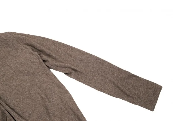 ワイズY's コットンスナップボタンパイピングカーディガン 杢モカ2 K-71508_005