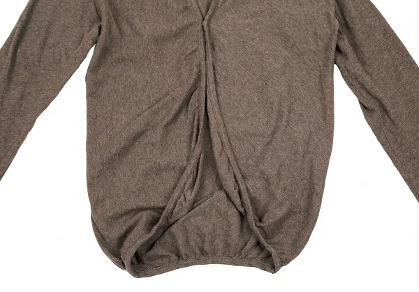 ワイズY's コットンスナップボタンパイピングカーディガン 杢モカ2 K-71508_007