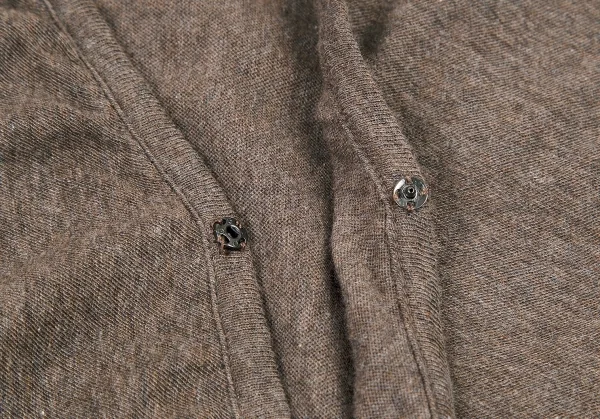 ワイズY's コットンスナップボタンパイピングカーディガン 杢モカ2 K-71508_008