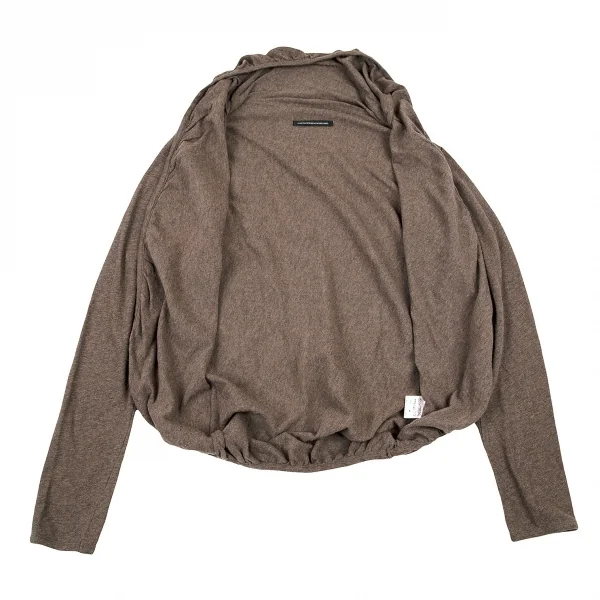 ワイズY's コットンスナップボタンパイピングカーディガン 杢モカ2 K-71508_009