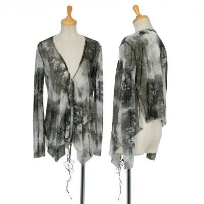 ジャンポールゴルチエ ファムJean Paul GAULTIER FEMME パワーネットプリントカーディガン グレー