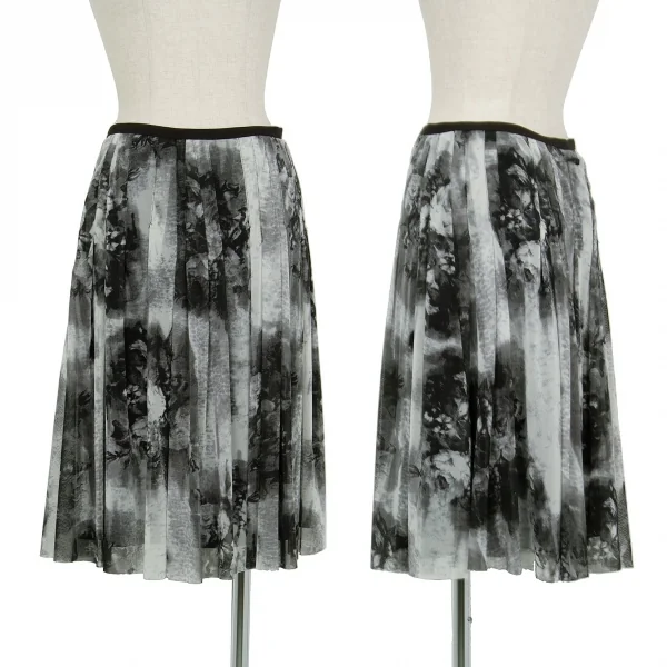 Jean-Paul GAULTIER FEMME Printed Mesh Skirt Grey 40 K-71526_001