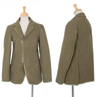 ワイズY’s ストーンウォッシュジップジャケット カーキ