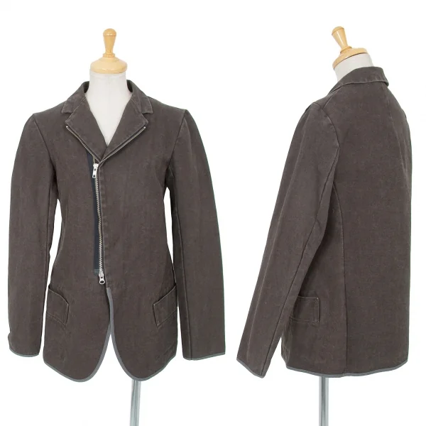 ワイズY’s ストーンウォッシュジップジャケット グレー2 K-71555_001