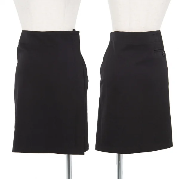 ワイズY’s ウールギャバサイドジップスカート 黒1 K-71562_001