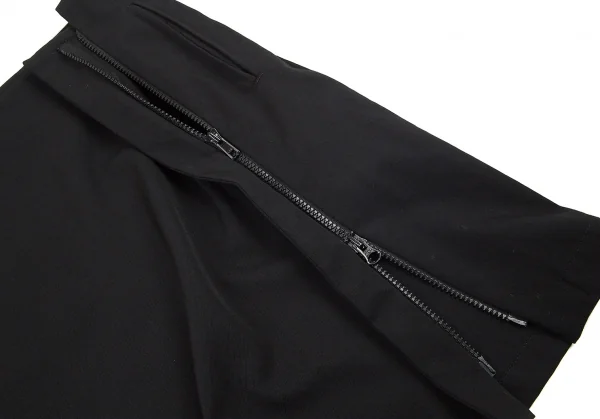 ワイズY’s ウールギャバサイドジップスカート 黒1 K-71562_006