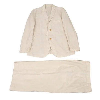 イッセイミヤケ メンISSEY MIYAKE MEN リネンヘンプスラブセットアップスーツ 生成り