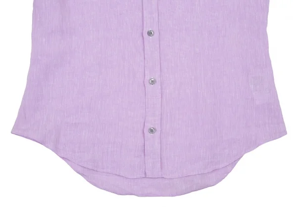 ポールスミスPaul Smith ボタンダウン長袖リネンシャツ パープルS (K