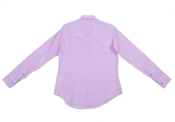 ポールスミスPaul Smith ボタンダウン長袖リネンシャツ パープルS (K
