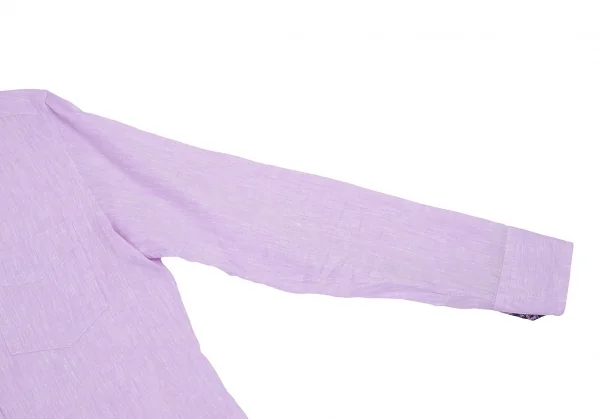 ポールスミスPaul Smith ボタンダウン長袖リネンシャツ パープルS (K