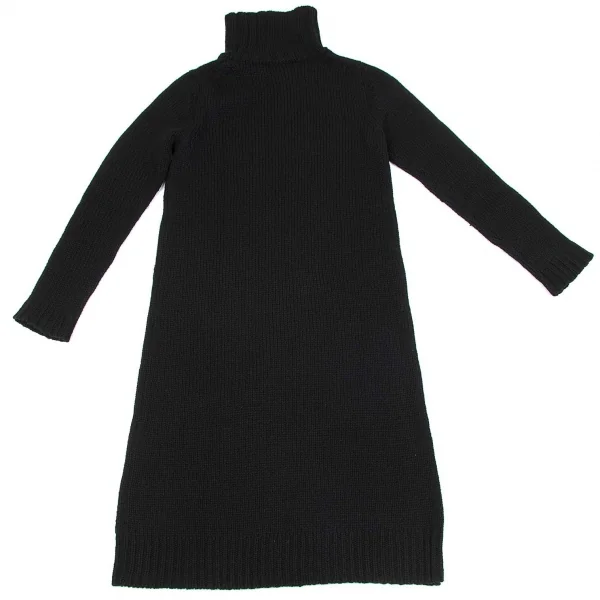 ヨウジヤマモト ファムYohji Yamamoto FEMME YYモノグラムロゴプリントタートルネックニットワンピース 黒2 K-71713_010