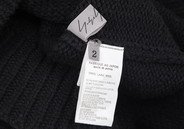 ヨウジヤマモト ファムYohji Yamamoto FEMME YYモノグラムロゴプリントタートルネックニットワンピース 黒2 K-71713_014