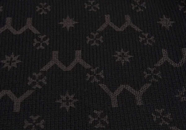 ヨウジヤマモト ファムYohji Yamamoto FEMME YYモノグラムロゴプリントタートルネックニットワンピース 黒2 K-71713_004