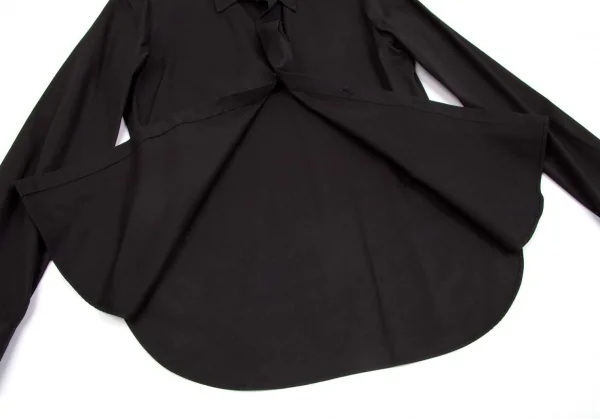 ヨウジヤマモト ノアールYohji Yamamoto NOIR コットン比翼長袖シャツ 黒1 K-71727_013