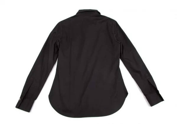 ヨウジヤマモト ノアールYohji Yamamoto NOIR コットン比翼長袖シャツ 黒1 K-71727_014