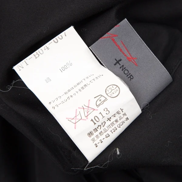 ヨウジヤマモト ノアールYohji Yamamoto NOIR コットン比翼長袖シャツ 黒1 K-71727_016