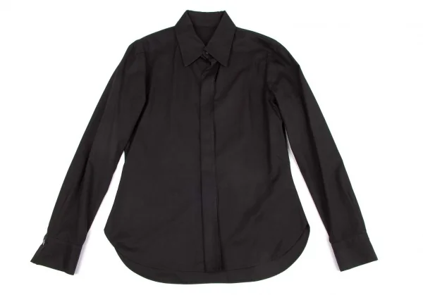ヨウジヤマモト ノアールYohji Yamamoto NOIR コットン比翼長袖シャツ 黒1 K-71727_002