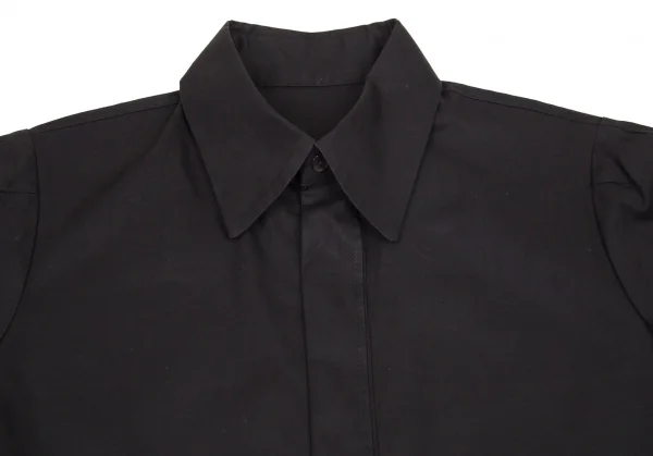 ヨウジヤマモト ノアールYohji Yamamoto NOIR コットン比翼長袖シャツ 黒1 K-71727_003