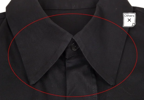 ヨウジヤマモト ノアールYohji Yamamoto NOIR コットン比翼長袖シャツ 黒1 K-71727_004