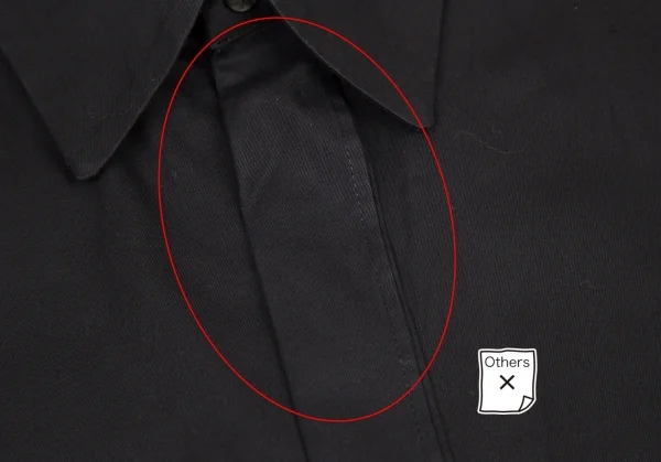 ヨウジヤマモト ノアールYohji Yamamoto NOIR コットン比翼長袖シャツ 黒1 K-71727_005