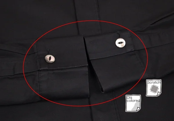 ヨウジヤマモト ノアールYohji Yamamoto NOIR コットン比翼長袖シャツ 黒1 K-71727_007
