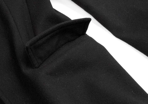 ワイズY's ウールフラノダブルボタンロングジャケット 黒1 K-71728_008