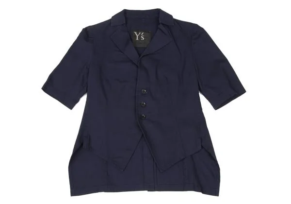 ワイズY's コットンショート丈半袖ジャケット 紺2 K-71730_002