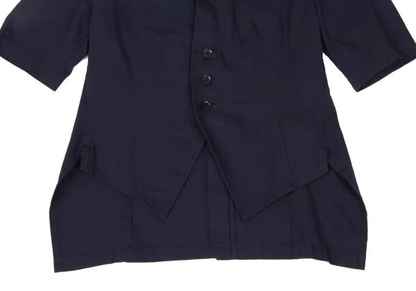 ワイズY's コットンショート丈半袖ジャケット 紺2 K-71730_007