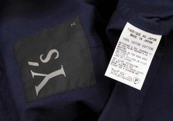 ワイズY's コットンショート丈半袖ジャケット 紺2 K-71730_013