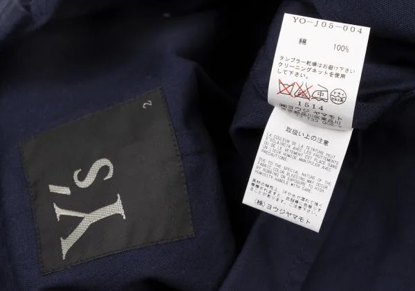 ワイズY's コットンショート丈半袖ジャケット 紺2 K-71730_014