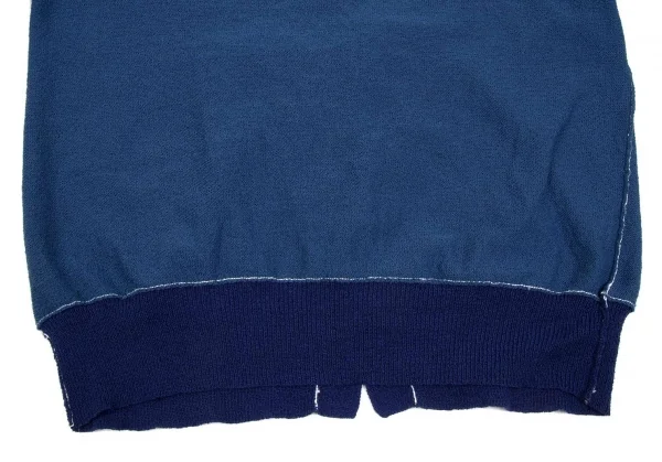 ヨウジヤマモト ファムYohji Yamamoto FEMME パッチワークポリコットンニットカーディガン ブルー紫2 K-71735_012