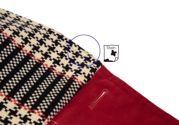 コムデギャルソンCOMME des GARCONSツイードベロア切替ジャケット 白黒赤M K-71740_010