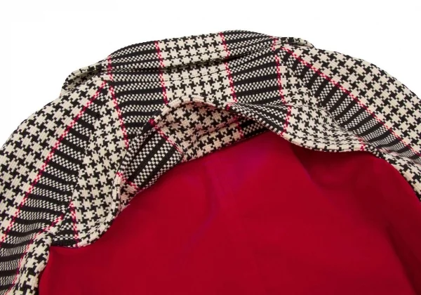 コムデギャルソンCOMME des GARCONSツイードベロア切替ジャケット 白黒赤M K-71740_014