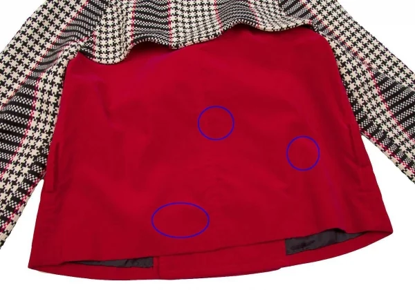 コムデギャルソンCOMME des GARCONSツイードベロア切替ジャケット 白黒赤M K-71740_015