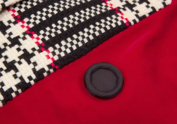 コムデギャルソンCOMME des GARCONSツイードベロア切替ジャケット 白黒赤M K-71740_007