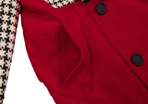 コムデギャルソンCOMME des GARCONSツイードベロア切替ジャケット 白黒赤M K-71740_008