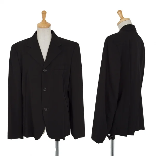 トリココムデギャルソンtricot COMME des GARCONSウールギャバランダムダーツデザインジャケット 黒M K-71768_001