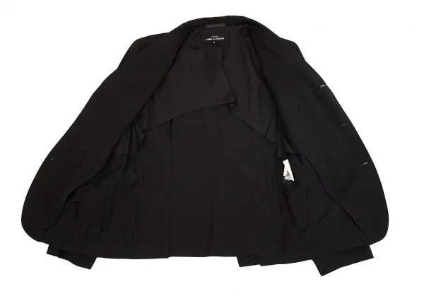 トリココムデギャルソンtricot COMME des GARCONSウールギャバランダムダーツデザインジャケット 黒M K-71768_013