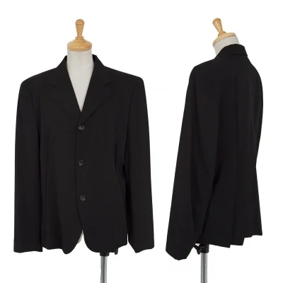 トリココムデギャルソンtricot COMME des GARCONSウールギャバランダムダーツデザインジャケット 黒