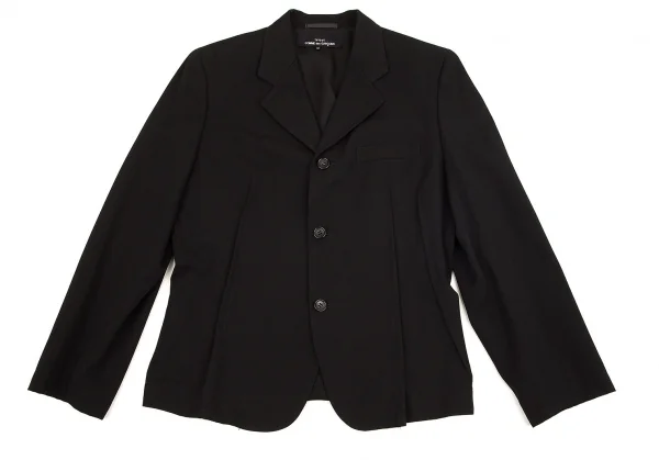 トリココムデギャルソンtricot COMME des GARCONSウールギャバランダムダーツデザインジャケット 黒M K-71768_002