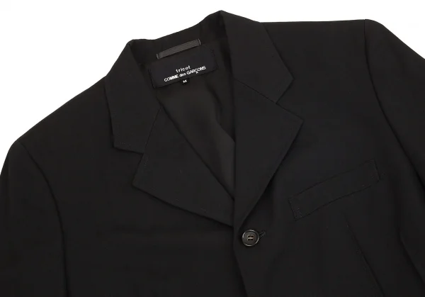 トリココムデギャルソンtricot COMME des GARCONSウールギャバランダムダーツデザインジャケット 黒M K-71768_003