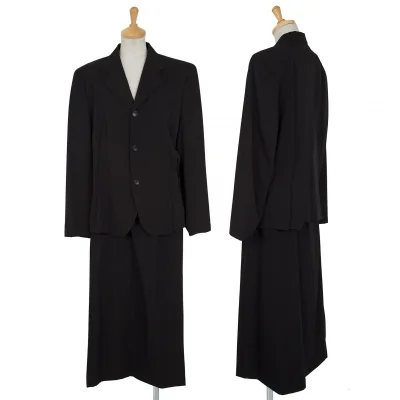 トリココムデギャルソンtricot COMME des GARCONS ウールギャバランダムダーツデザインセットアップスーツ 黒